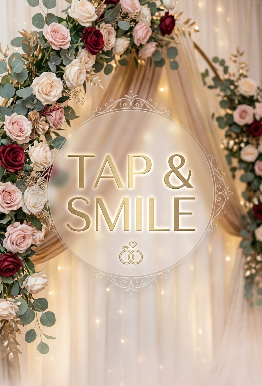 Voorbeeld gepersonaliseerd startscherm bruiloft photobooth